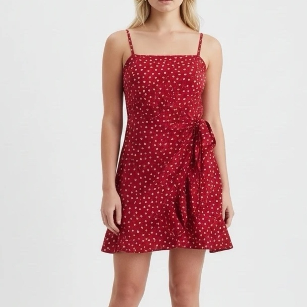 Rumor Red Floral Wrap Dress
